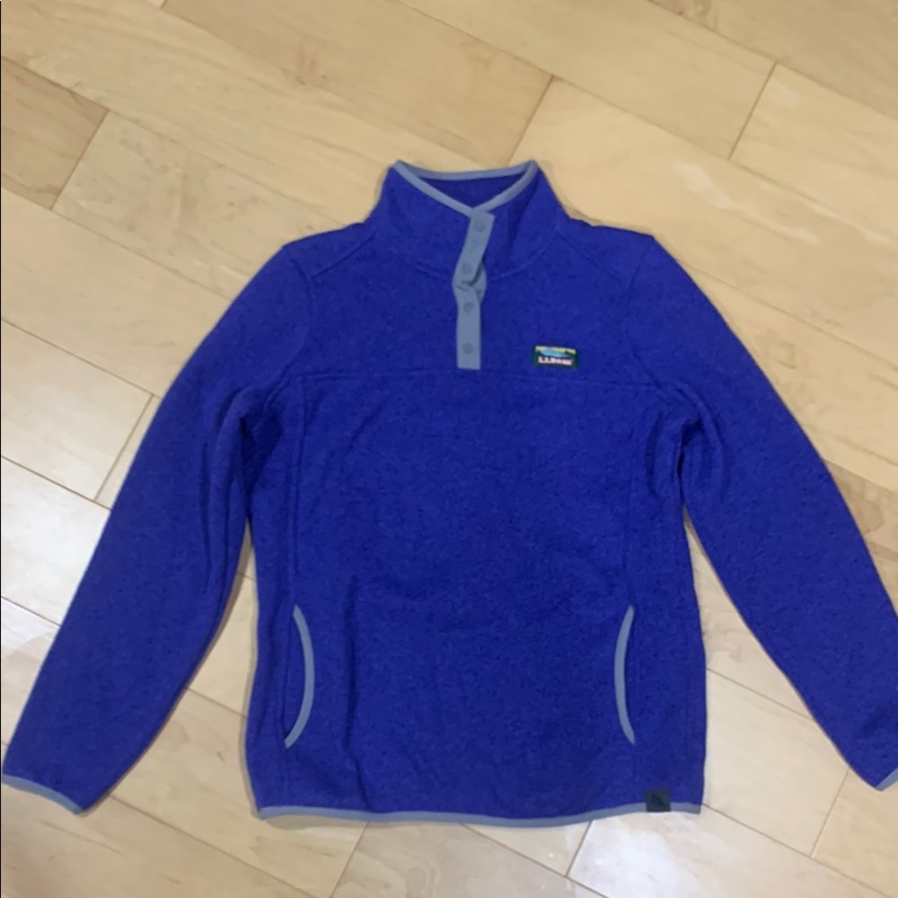 Women LL Bean Pullover Heather Blue Size S